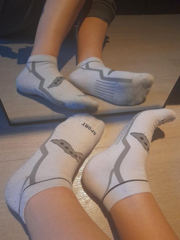 Getragene Sportsocken