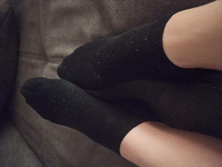 Getragene Arbeitssocken