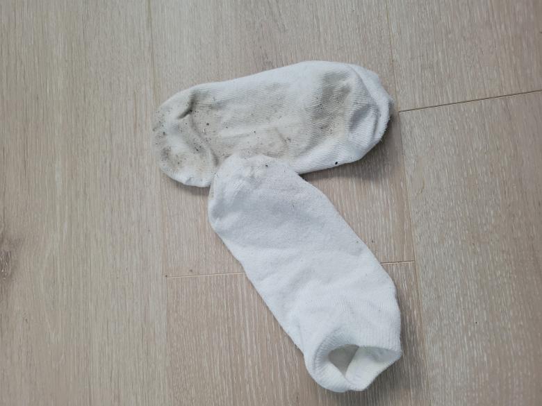Beim Sport getragene Socken