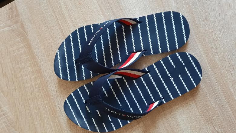 Getragene Flip Flops