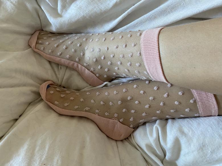 Rosa Spitzensocken mit Glitzer