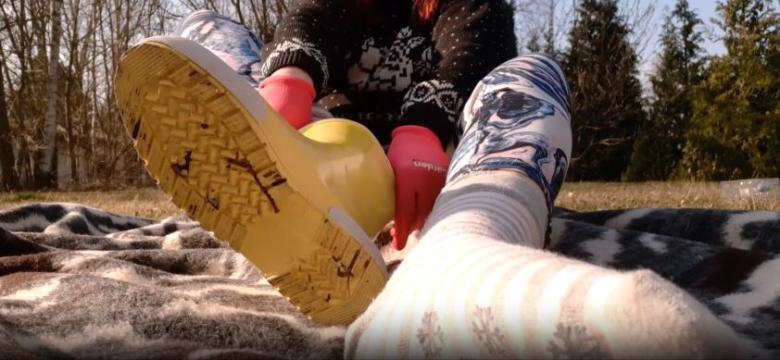 Gummistiefel, Socken