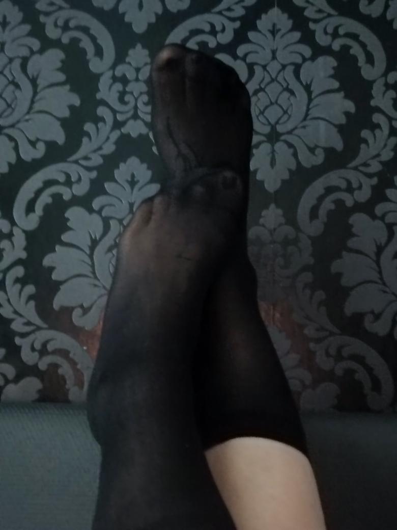 Getragene Nylonsocken