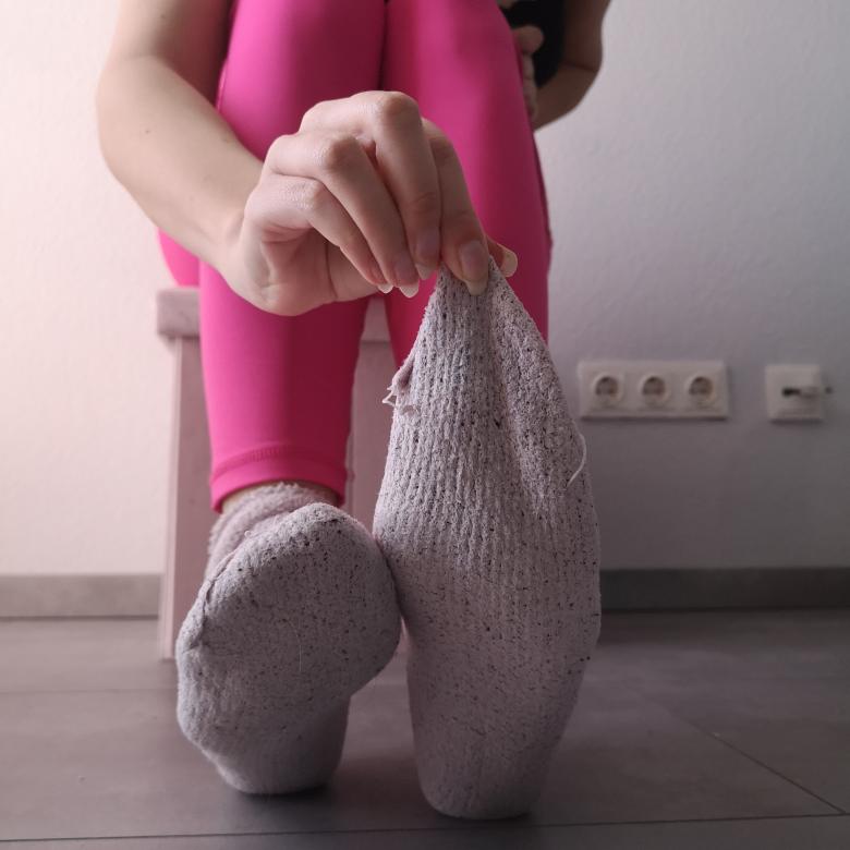 Rosane alte Kuschelsocken