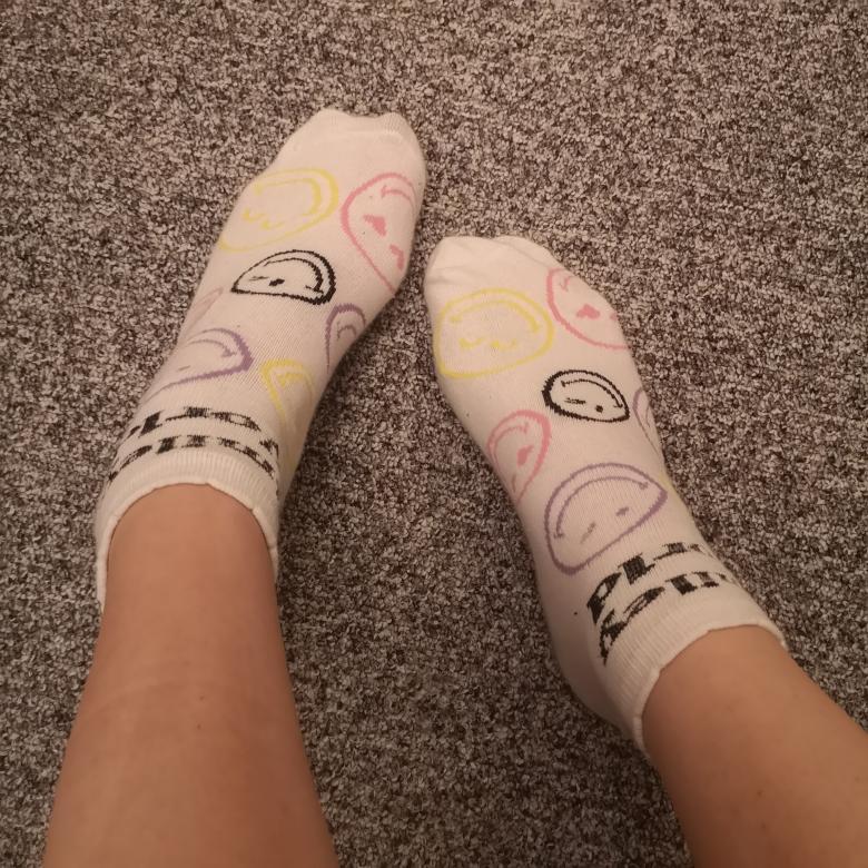 Weisse smiley Socken in 39