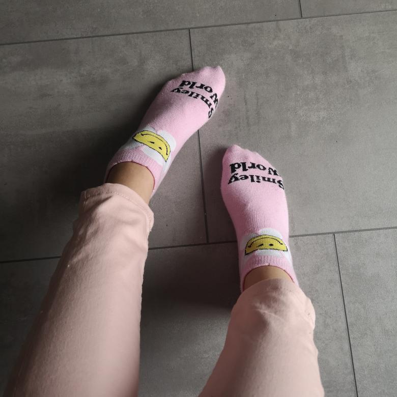 Pinke smily Socken