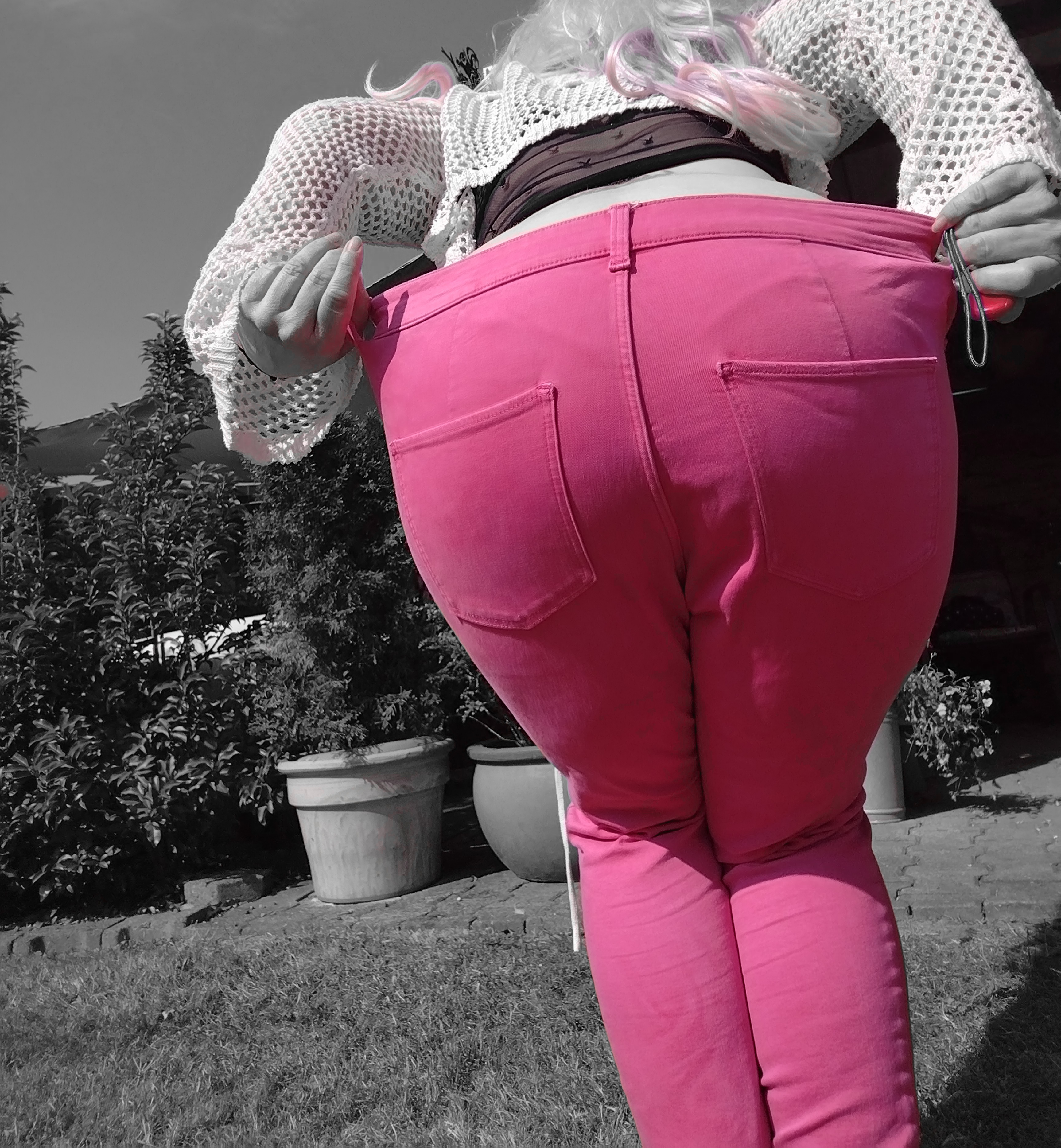 Durchgepinkelte Jeans
