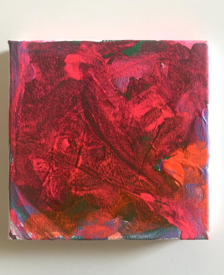 Leindwand mit meinen Füßchen bemalt