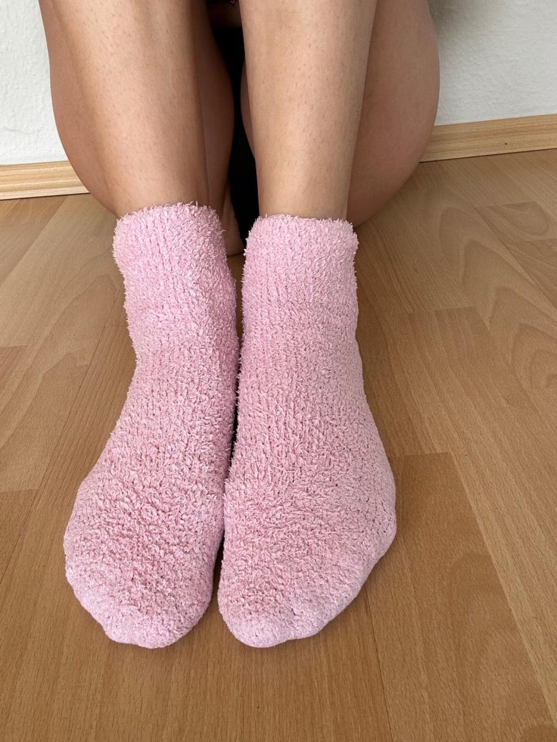 Rosa Kuschelsocken