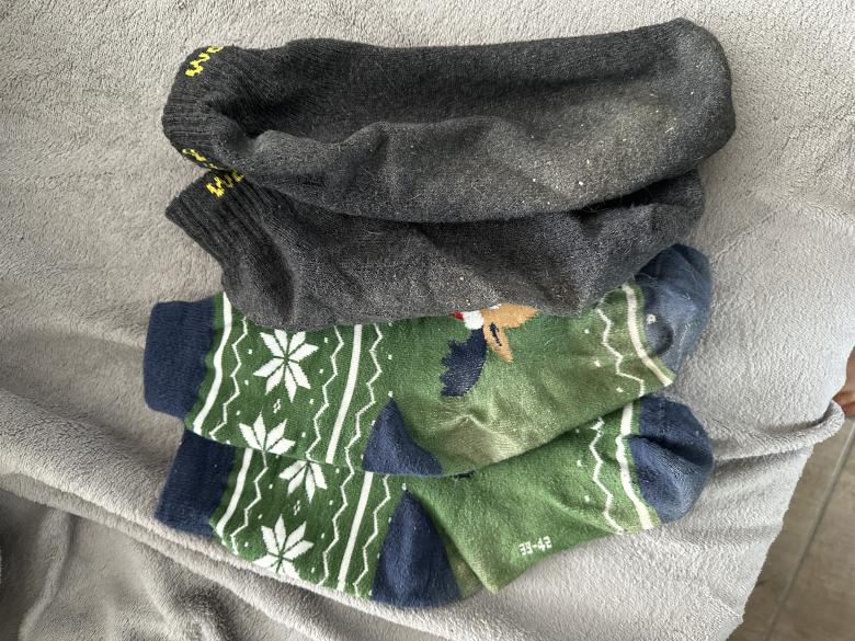 Getragene Socken