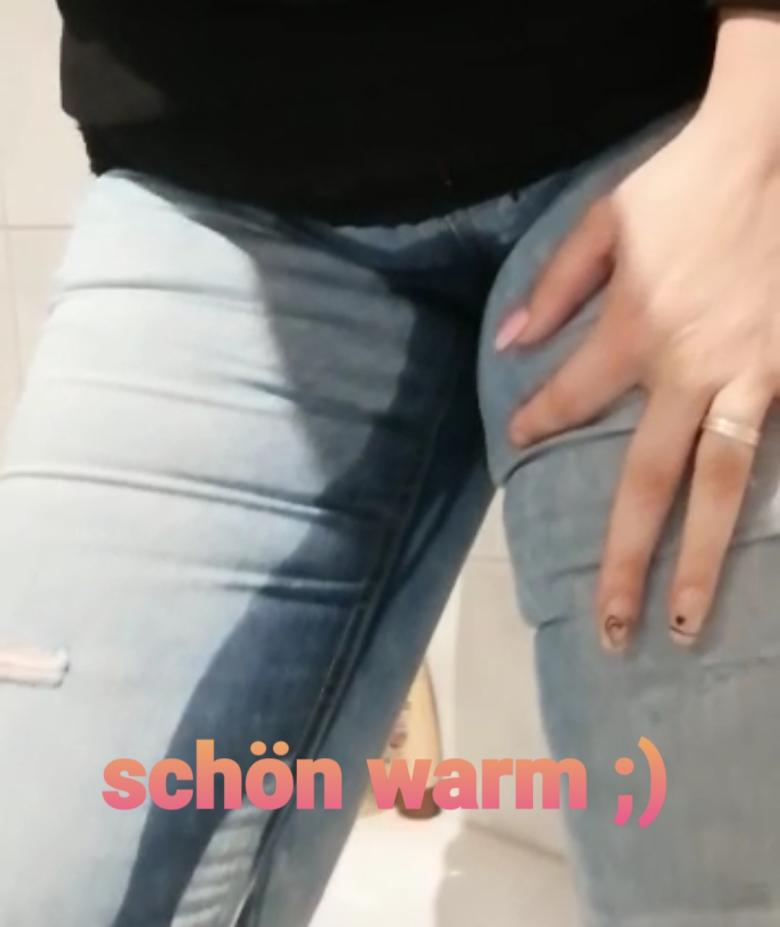 In Jeans gepisst