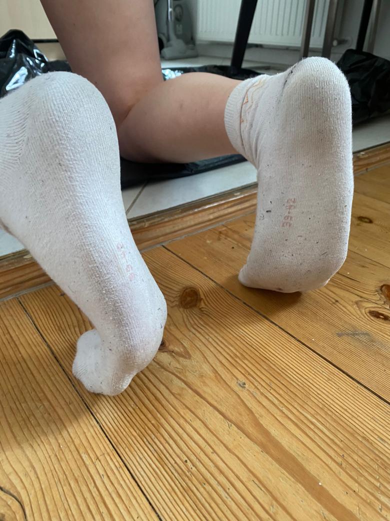 Weiße alte Socken