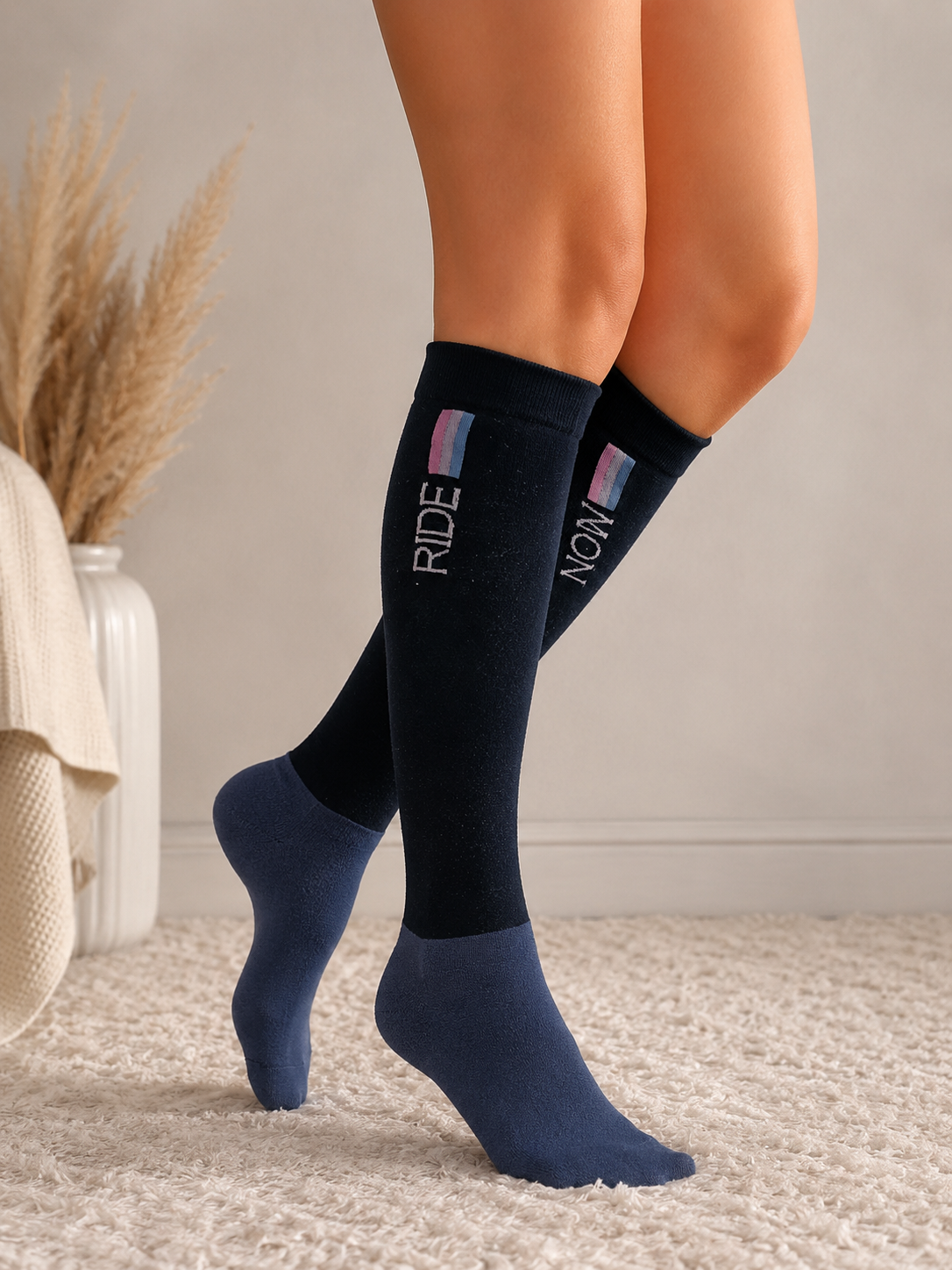 Blaue Reitsocken