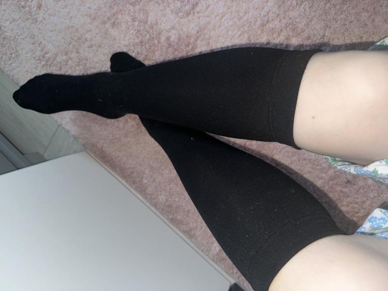 Schwarze Overknee Socken
