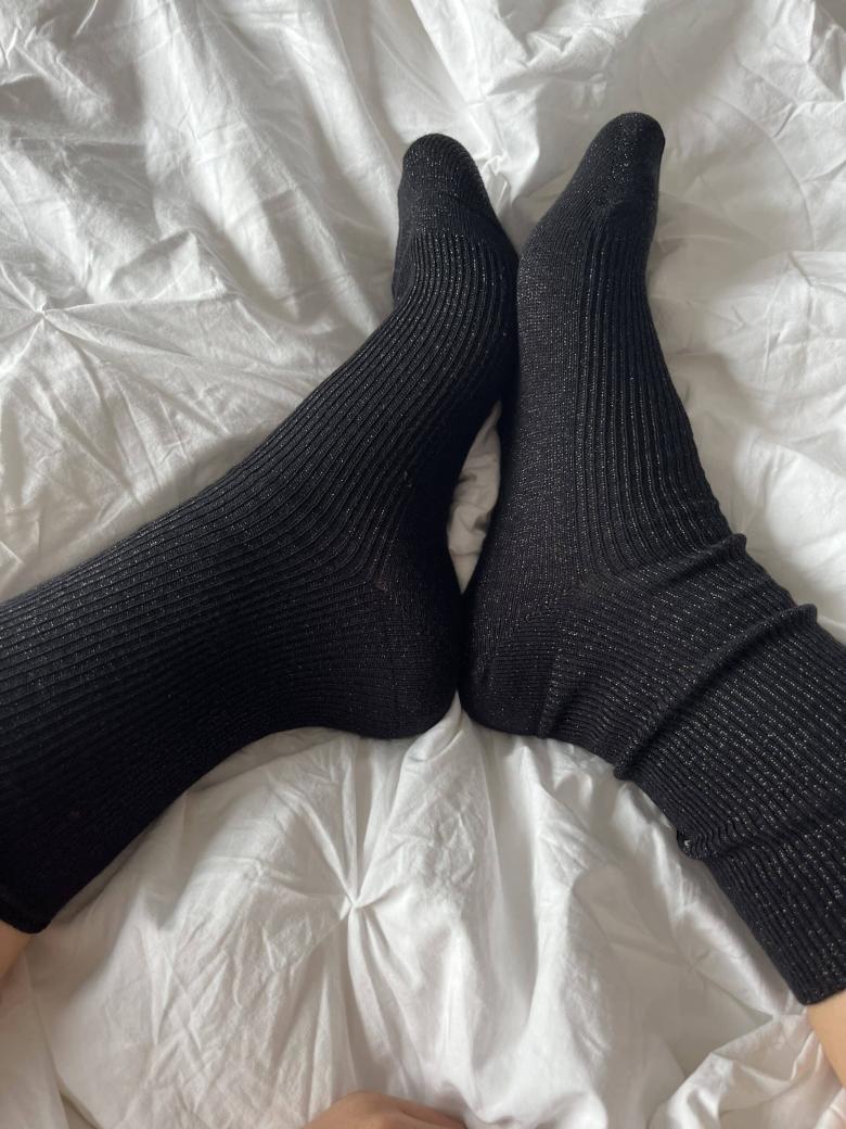 Schwarze Glitzer Socken (LE)